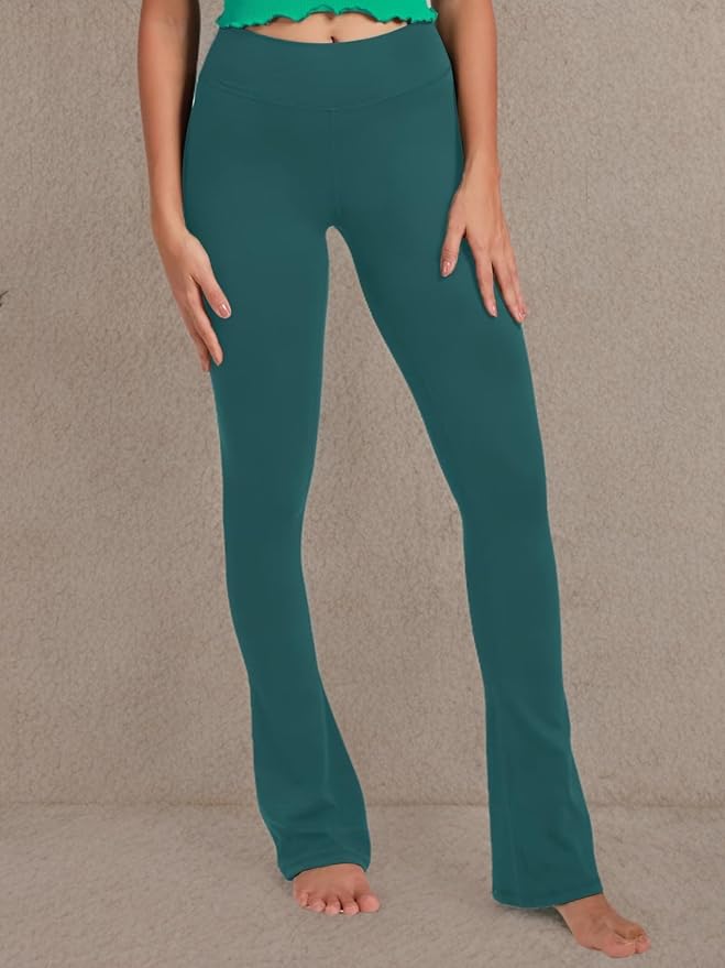 Sunzel High Waist Mini Flared Leggings for Women, Tummy Control Casual Flare Yoga Pants for Yoga Workout Gym