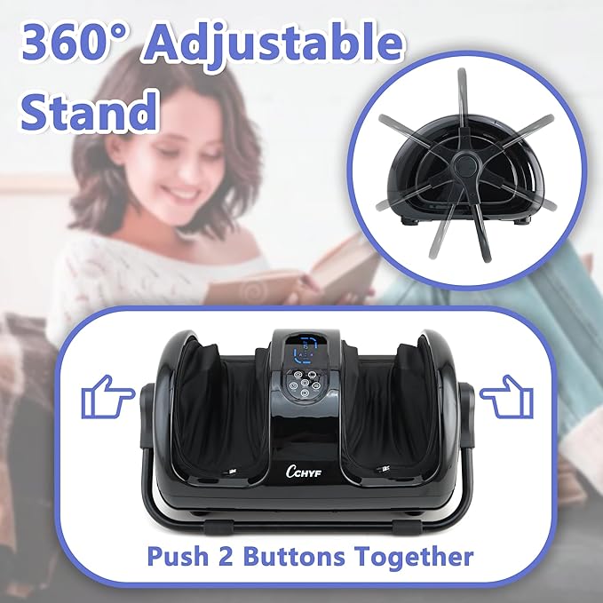 Foot Massager with Heat,Shiatsu Foot Massager for Plantar Fasciitis,Pain Relief and Heat Therapy,Massage Leg/Calf/Ankle with Deep Kneading for Family and Friends(Black)