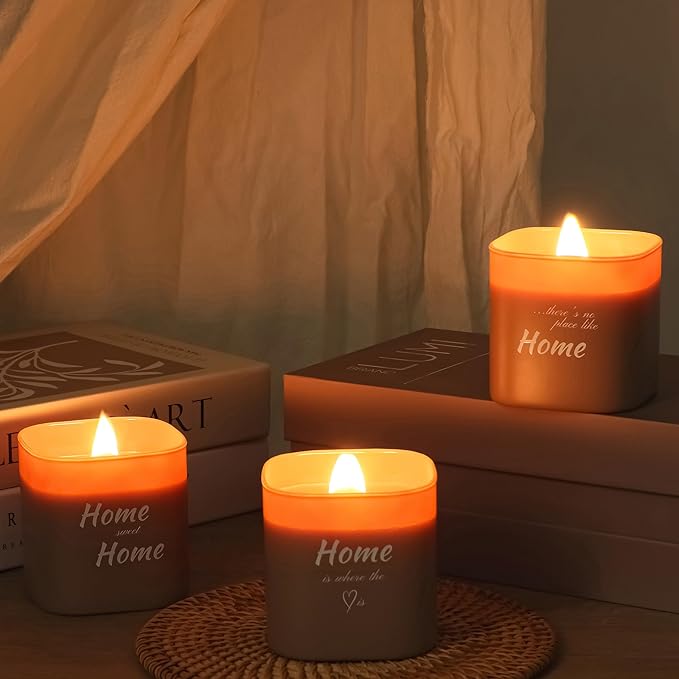 Set of 3 Scented Soy Candles Gift Set | Home Collection | White Musk, Bamboo Forest & Peony Garden | Crackling Wood Wick | 50+ HR Burn, 9.8oz Each | Luxury Soy Candle Gift for Women & Home