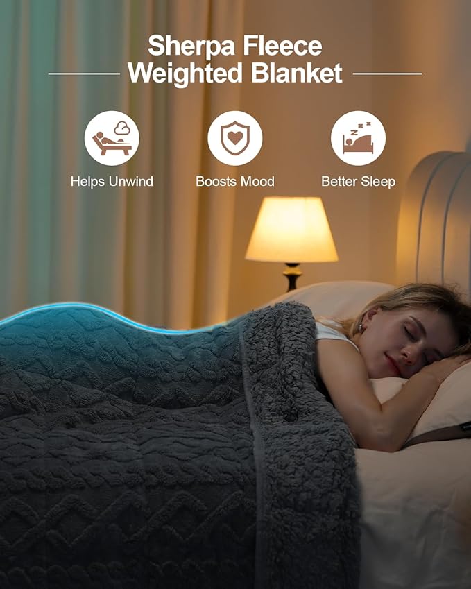 Super Fuzzy Soft Sherpa Fleece Weighted Blanket, 25 lbs Dual Sided Fluffy Heavy Weighted Blankets for Adults - No Bunching with Double Layers of Soft Inner Lining (60"x 80", 25 Pounds)