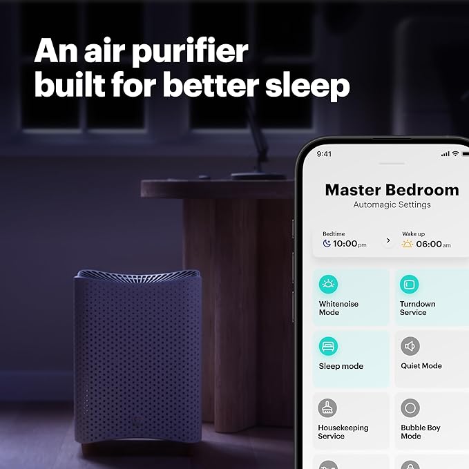Mila Air 3 Smart Home Air Purifier with Overreactor H14 HEPA Replacement Filter, Removes Formaldehyde, VOCs, Dust & Odors, Ideal for Large Room or Bedroom, Quiet-Mode