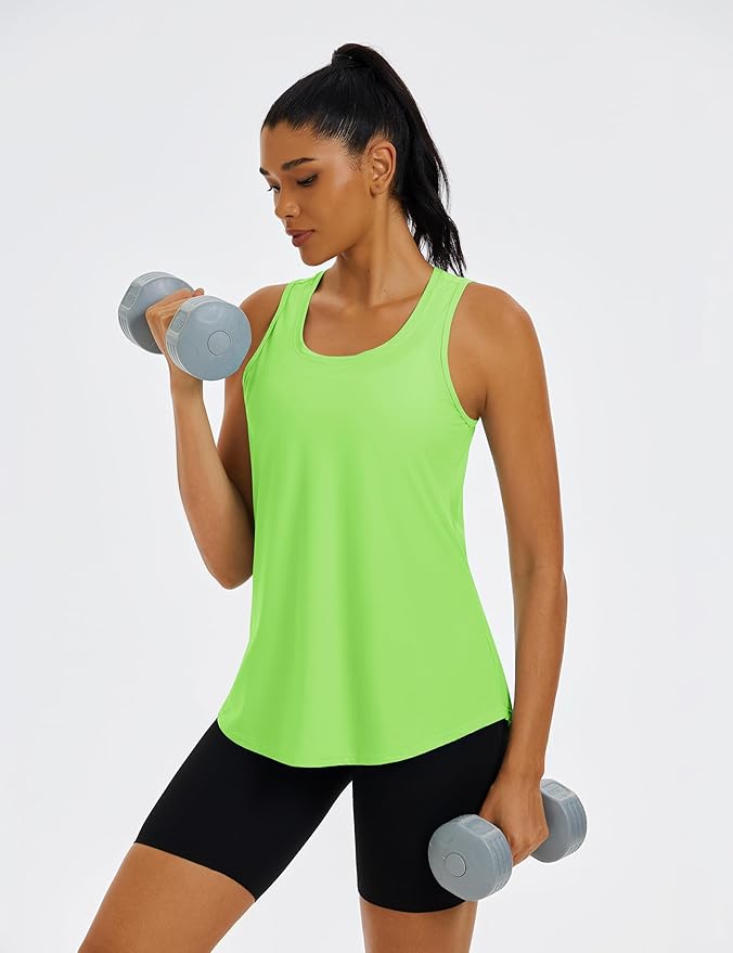MAGCOMSEN Womens Workout Tops Racerback Tank Tops Mesh Back Breathable Sleeveless Quick Dry Running Athletic Shirts