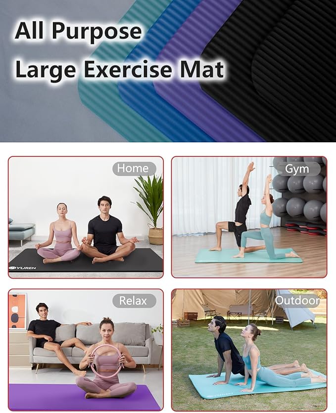 Large Yoga Mat 78"x 51" 20mm/15mm/10mm Thick Workout Mats for Home Gym, Extra Wide Workout for Women Men Gym Flooring Exercises