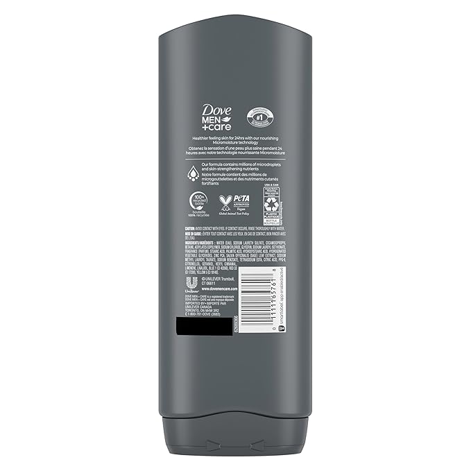 Dove Body and Face Wash Reviving Minerals + Sage Body Wash for Men with 24-Hour Nourishing Micromoisture Technology, 18 oz