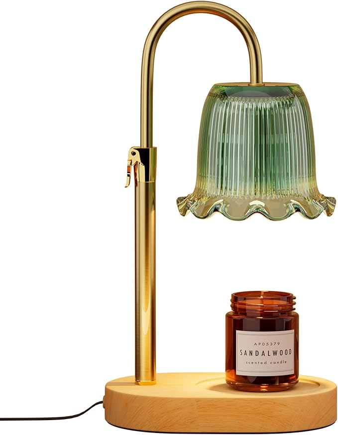 Candle Warmer Lamp with Timer Adjustable Height Candle Lamp Warmer 4 Level Dimmer Electric Wax Melt Warmer Vintage Home Decor for Scented Jar Candles House Warming & Birthday Gifts for Women