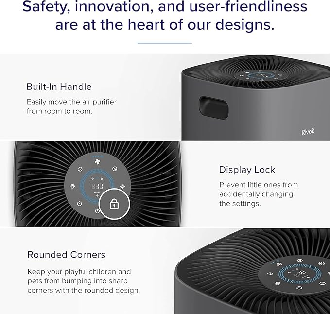 LEVOIT Air Purifiers for Home, Large Rooms Up to 2933 FtΒ² With HEPA Sleep Mode, AHAM VERIFIDE, Smart WIFI, PM2.5 Monitor, 3-in-1 Filter For Smoke, Pet Allergies, Dust, Alexa Control, Core 600S-P, Gray