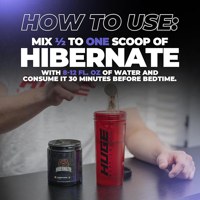 Hibernate Sleep Supplement, Complete & Optimally Dosed Sleep Recovery Formula, Relax & Unwind, Includes GABA, Valerian Root, Melatonin, 5-HTP & More (30 Servings) (BlackBerry Lemonade)