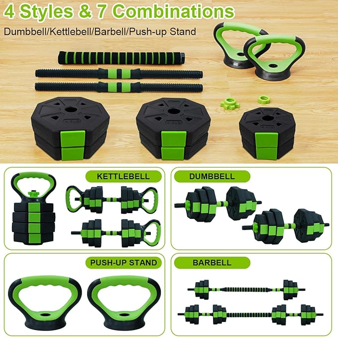 Adjustable Dumbbell Set, Adjustable Weights 30/44 /66/88 LBS Free Weight Set for Home Gym