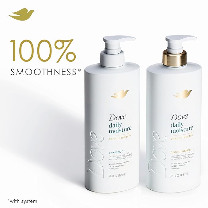 Dove Damage Therapy Shampoo Daily Moisture 28 Fl oz & Dove Conditioner Daily Moisture 28 Fl oz