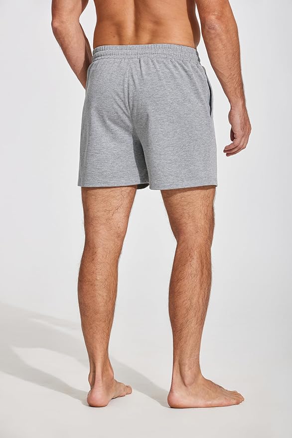 Deyeek 5.5 Inch Mens Pajama Shorts Sleep Cotton Lounge PJ Lightweight Elastic Waist Drawstring Nightwear Bottom with Pockets