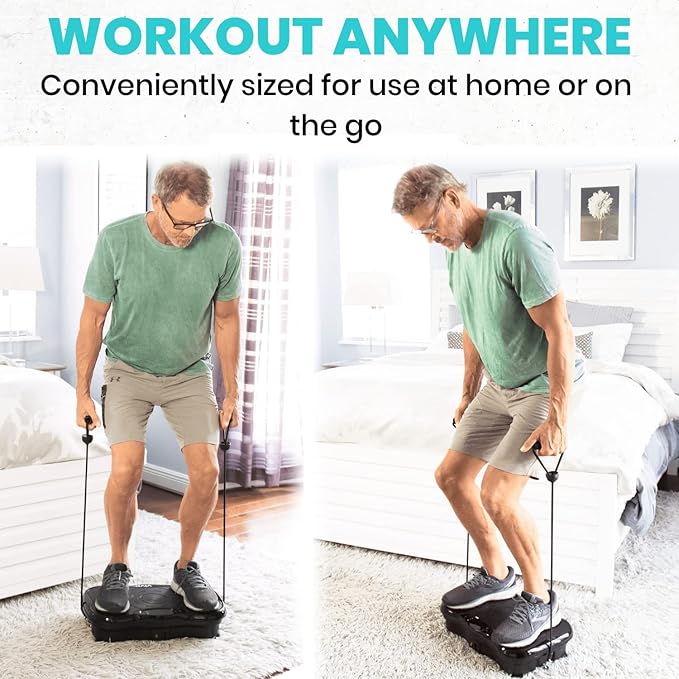 Vive Vibration Plate Exercise Machine - Shake Plate Vibration Platform with Resistance Exercise Bands - Lymphatic Drainage Machine for Shaping, Toning, Wellness, Recovery, and Weight Loss