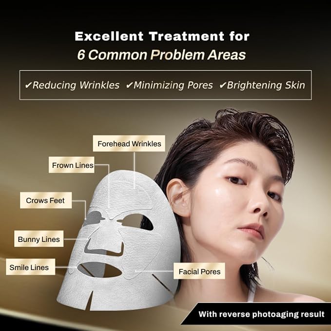 COCOCHI 5 EA Facial Mask Sheet for Women with Vitamin C Face Serum, Anti Aging Sheet Mask by Vitamin B5 & Squalane for Fine Line, Moisturizing Face Mask Skincare from Japan, AG Clarifying Concentrate