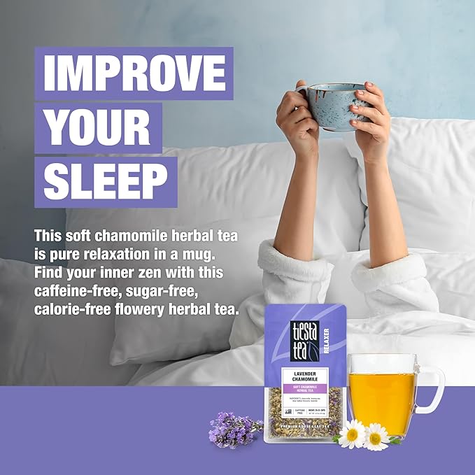 Tiesta Tea - Lavender Chamomile Herbal Tea, Loose Leaf, Calming Blend with Chamomile, Lavender, and Lemongrass, Caffeine-Free Herbal, Great for Hot or Iced, Resealable Pouch, 25 Cups, 0.9 Ounce