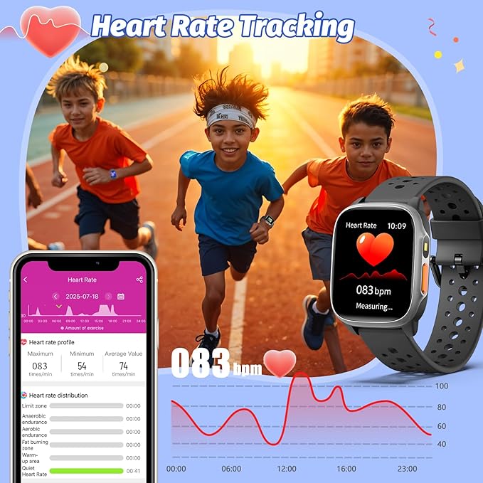 Kids Watch with 140 Sports Modes, 1.5" Kids Fitness Tracker, Girls Smart Watch, No APP/Phone Required, Sleep Monitor, Heart Rate, Puzzle Games, IP68 Waterproof, Gifts for Boys Girls Aged 6-15