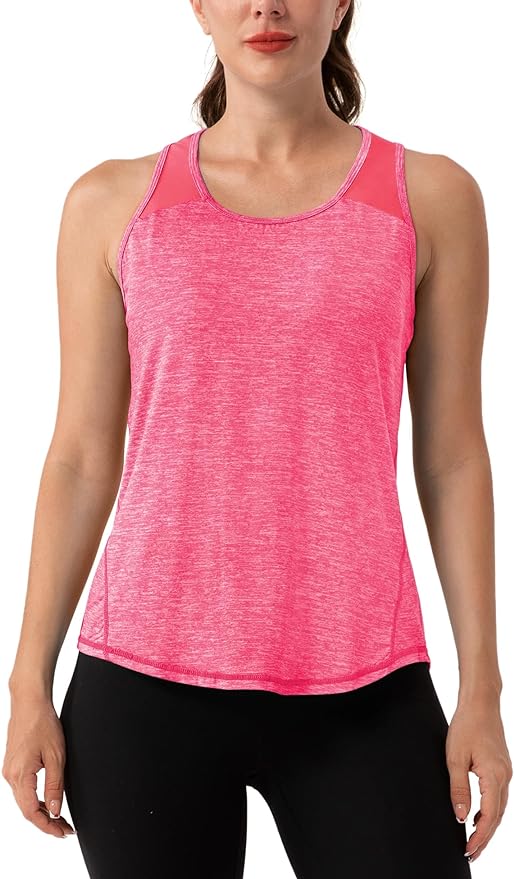 Aeuui Womens Workout Tops Sleeveless Racerback Tank Tops Mesh Yoga Athletic Running Shirts Gym Clothes for Women