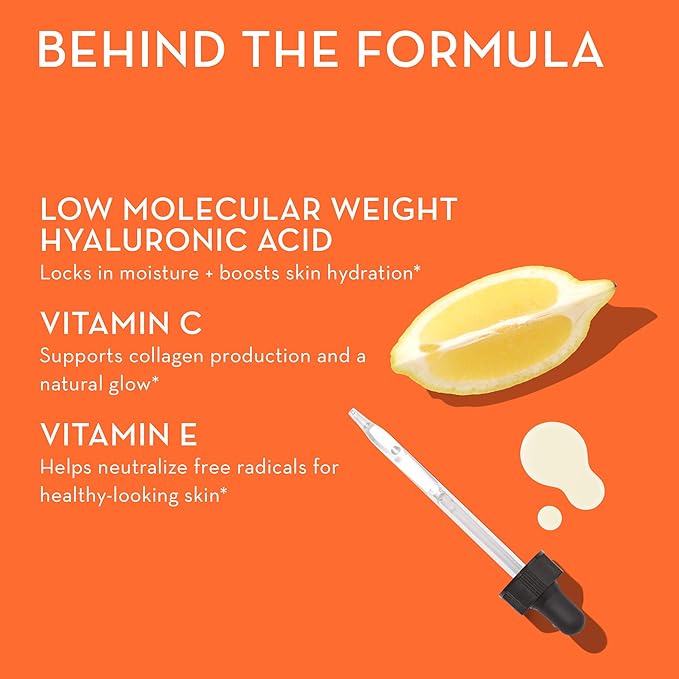 HUM Hyaluronic Glow Hydrating Skin Care Supplement, with Low Molecular Hyaluronic Acid, Vitamin C from Amla Fruit, and Vitamin E, Antioxidant Support for Skin Hydration, Tangerine, 60 Vegan Gummies