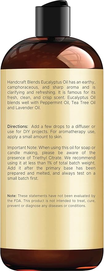 Handcraft Blends Eucalyptus Essential Oil - Huge 16 Fl Oz - for Candle Making, Soap Making, Diffusers, and Aromatherapy