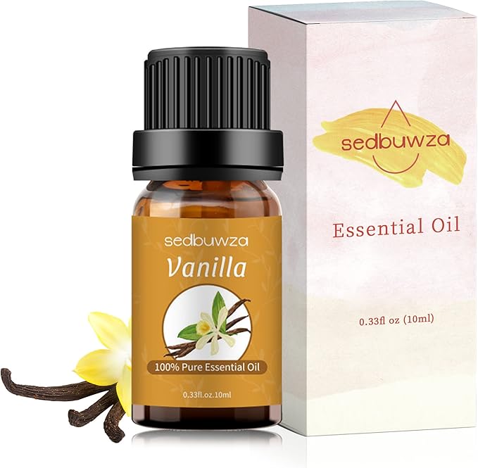 Sedbuwza Vanilla Essential Oil, Pure Organic Vanilla Fragrance Oil for Diffuser, Humidifier, Soap, Candle, Perfume