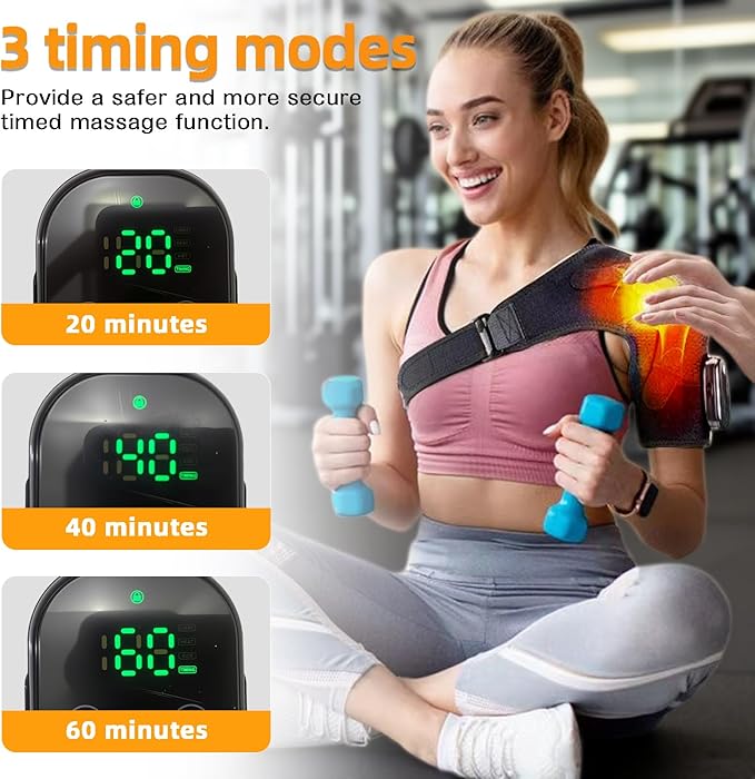 Cordless Heating Vibration Massage Shoulder Heating Pad Shoulder Massager for Pain Relief Deep Tissue Soothing Arthritis Blood Circulation Muscle Relax