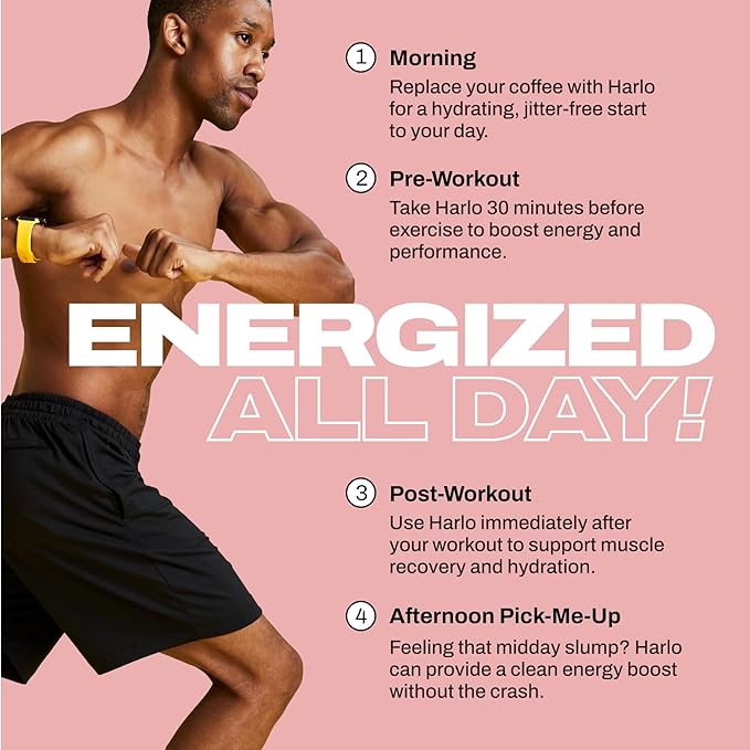 Harlo - Citrus Salt Electrolyte Drink Mix with Bovine Collagen & Creatine - Creatine Monohydrate Powder - Energy Drink Powder - Pre Workout Powder - Sugar Free Energy Drinks - Post Workout Recovery