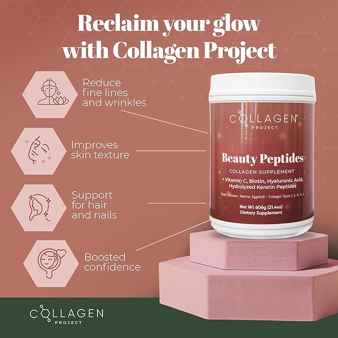 Collagen Supplement Powder | for Youthful Skin Glow | Hydrolyzed Collagen Peptides Types I,II,III,V,X | Vitamin C, Hyaluronic Acid, Biotin, & Keratin | Supports Healthy Hair & Nails | Reduce Wrinkles