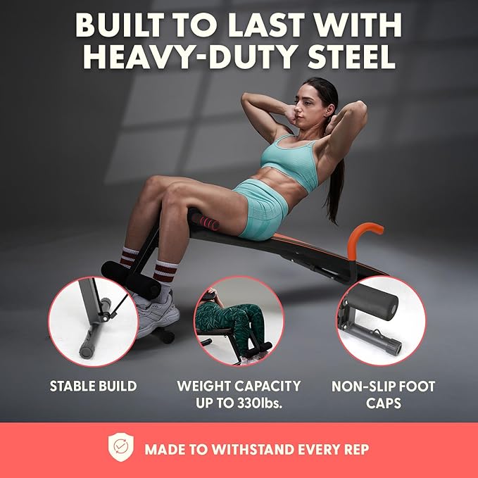 SQUATZ Adjustable Bench for Home Gym - Versatile Weight Bench for Men & Women - Ergonomic Workout Bench for Bench Press & Full Body Exercise - Heavy-Duty Steel, Non-Slip Design