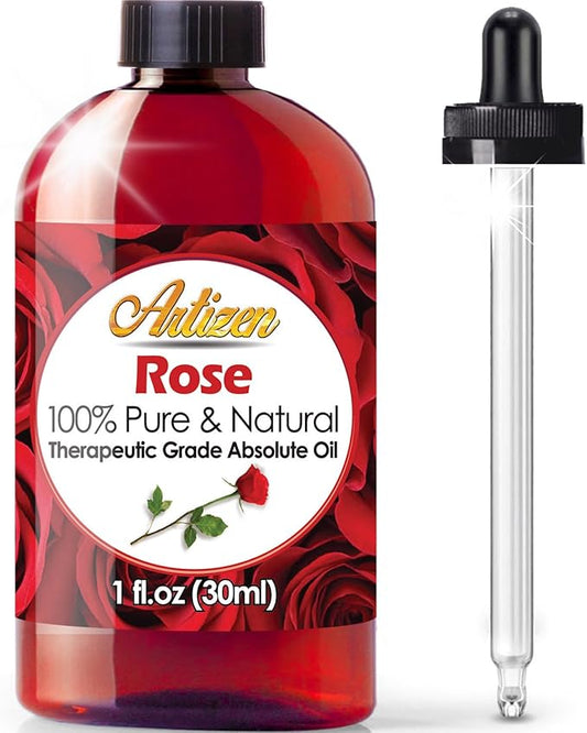 Artizen Rose Essential Oil Therapeutic Grade - Huge 1oz Bottle - Perfect for Aromatherapy, Relaxation, Skin Therapy & More! - Rose Oil Essential