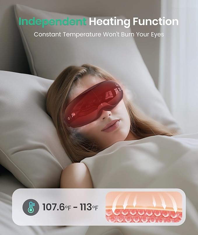 Heated Eye Massager for Gift – Sleep Eye Mask for Migraine Relief, Relaxation Gifts for Women, Mom, Her – Mothers Day/Birthday Gifts, Dry Eye & Migraine Relief, Black