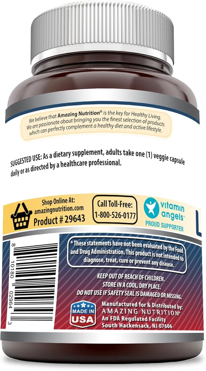 Amazing Formulas Reduced L-Glutathione Supplement | 500 Mg Per Serving | Veggie Capsules | Non-GMO | Gluten Free | Made in USA (1 Pack | 60 Count)