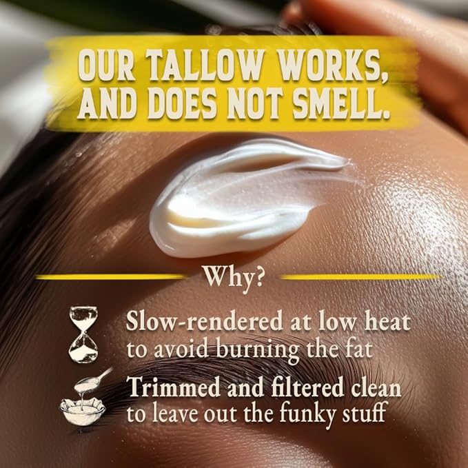 Organic Beef Tallow for Skin - 4 OZ (Citrus) โ Grass Fed Beef Tallow for face + Body โ US-Made Whipped Tallow and Honey Balm Moisturizer for Dry and Sensitive Skin, Eczema, Rosacea (No Additives)