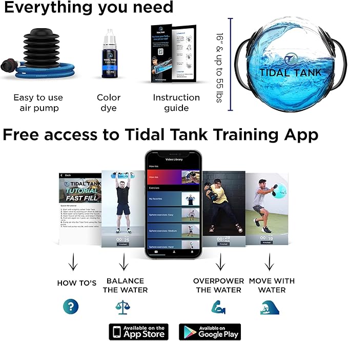 Sphere Mini - Heavy Bag Aqua Ball, Water Weight - Sandbag Weight Set for Home Gym, Adjustable Sand Bags Weights Workout - Portable Exercise Fitness Equipment - Workout Videos