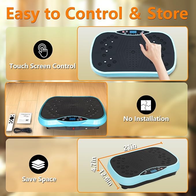 Vibration Plate Exercise Machine – Full Body Workout & Shake Plate Weight Loss Exercise Machine, Lymphatic Vibration Plate for Home Gym Fitness Training
