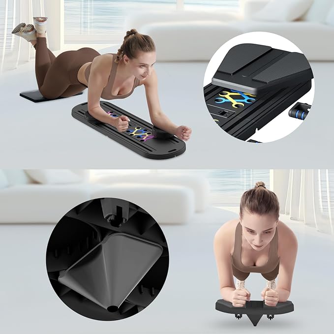 Pilates Board Pilates Reformer Set - Multifunctional Home Workout Board for Core & Abdominal Training,Portable Pilates Equipment for Women & Beginners