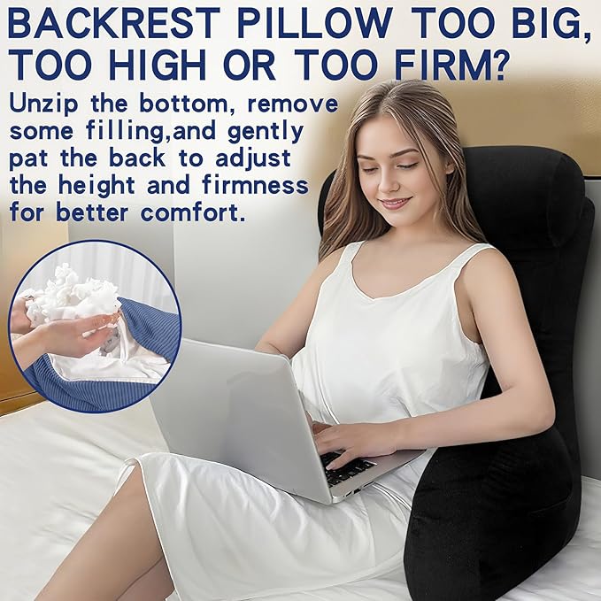 Back Pillow for Bed Sitting Up, Reading Pillow, Extra Large Arm Pillows for Adults for Back Support,Bed Pillow for Sitting up for Watching TV/Gaming/Relaxing