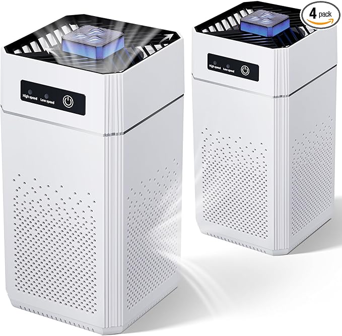 VIHOSE 2 Pcs Air Purifiers for Bedroom Living Room Kitchen Home 1291 Sqft Quiet Air Cleaner with H11 HEPA Filter Portable Small Air Purifier with 2 Speeds for Allergies Pollen Pet Dander Dust