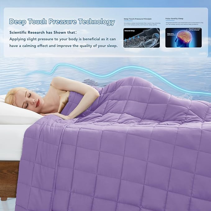 Topcee Weighted Blanket for Adults (25 lbs, 60" x 80") Queen Size Soft Cooling Heavy Blanket Sleeping, Apply to 240-260 lbs Body, Thick Breathable Blanket with Glass Bead, Easy Care