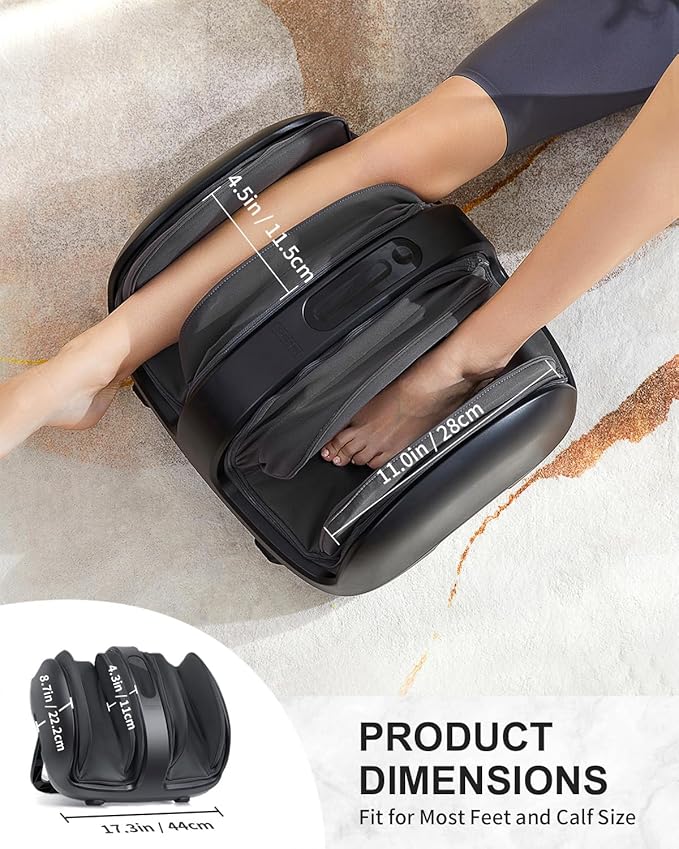 Nekteck Foot Massager with Heat, FSA Eligible Shiatsu Leg Massager for Circulation and Pain Relief, HAS Air Compression Foot Massage Machine for Plantar Fasciitis Neuropathy Calf Arm Muscle Relax