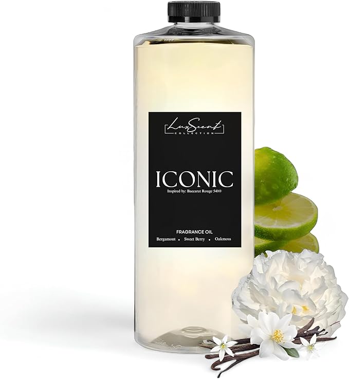 Aroma Diffuser Oil 1200ML Iconic Baccarat Rouge - Waterless Essential Oil for diffusers - Luxury Hotel Inspired Fragrance - Aroma Oil for Aromatherapy - Fits in Any Diffuser (Iconic)