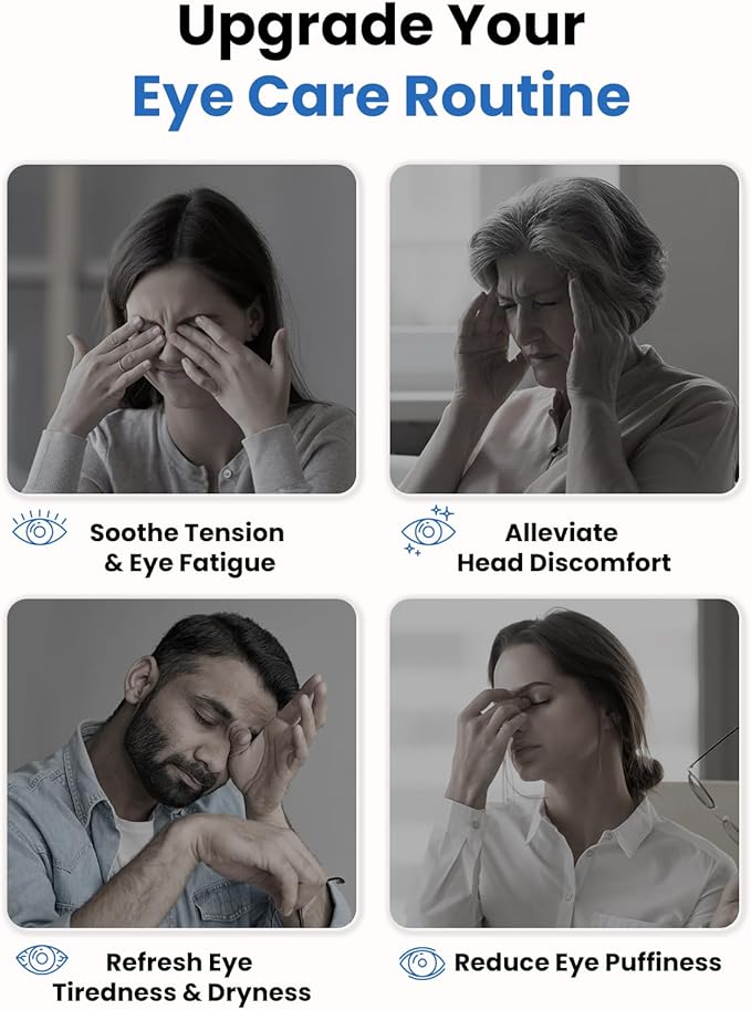 BOB AND BRAD Eye Massager, EyeOasis 2 Plus Eye Mask for Migraines with Remote, Heat, Compression, Smart Face Massager for Dry Eyes Relief, FSA Eligible/HSA Eligible Birthday Gifts for Women Men Mom