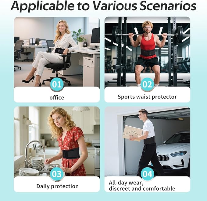 Waist Trimmer for Women Upgraded Men Waist Trainer Lower Belly Fat Sweat Belt Stomach Wrap with 10PCS Support Frame System for Workout Fitness Back Support, Black
