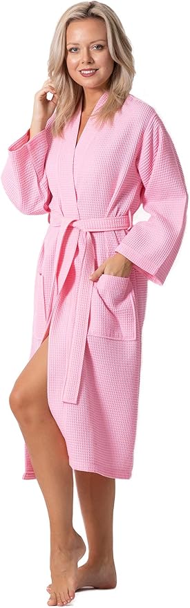 Waffle Knit Lightweight Kimono Spa & Bath Robes for Women - Quick Dry - Soft
