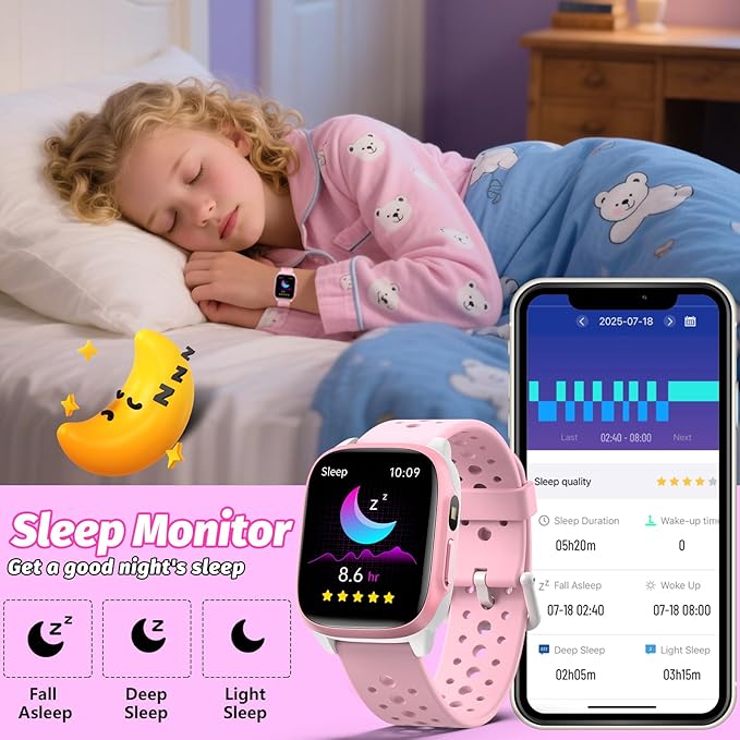 Kids Watch with 140 Sports Modes,1.5" Kids Fitness Tracker, Girls Smart Watch, No APP/Phone Required, Sleep Monitor, Heart Rate, Puzzle Games, IP68 Waterproof,Gifts for Girls Teens Aged 6-15