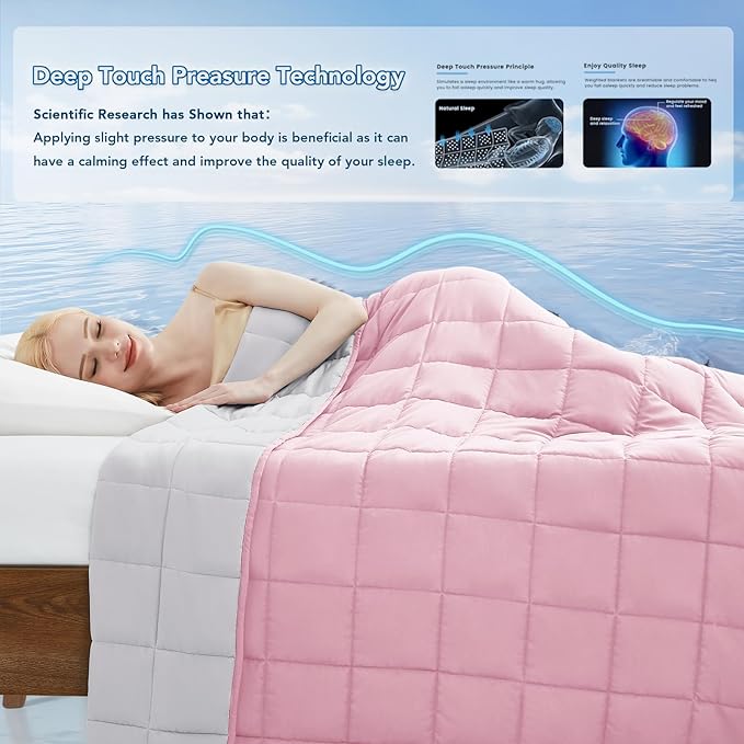 Topcee Weighted Blanket for Adults (25 lbs, 60" x 80") Queen Size Soft Cooling Heavy Blanket Sleeping, Apply to 240-260 lbs Body, Thick Breathable Blanket with Glass Bead, Easy Care