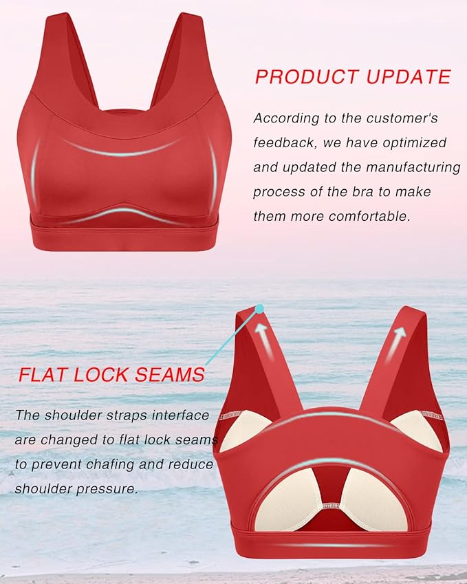 RUNNING GIRL High Impact Sports Bras for Women,Racerback Running Bra Workout Crop Tank Tops Longline Sports Bra Push up