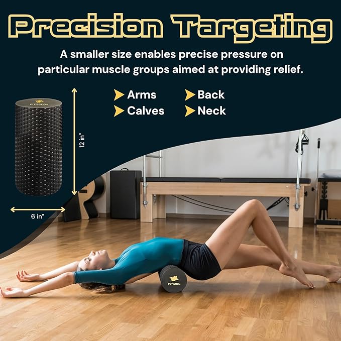 Fitizen Foam Roller – Muscle Massage Rehab Stiff Back Pain Physical Therapy Deep Tissue Firm Exercise Equipment Home Gym Stress Yoga Pilates for The Fit Citizen by FitNation