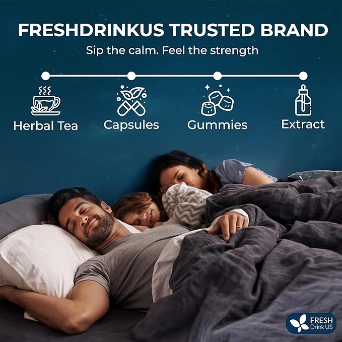 FreshDrinkUS, Premium 135 Tea Bags Better Sleep Herbal Tea | Caffeine-Free Loose Leaf Blend with Spearmint Leaves, Lemongrass Leaves, and Hawthorn Berry โ Naturally Refreshing and Aromatic.