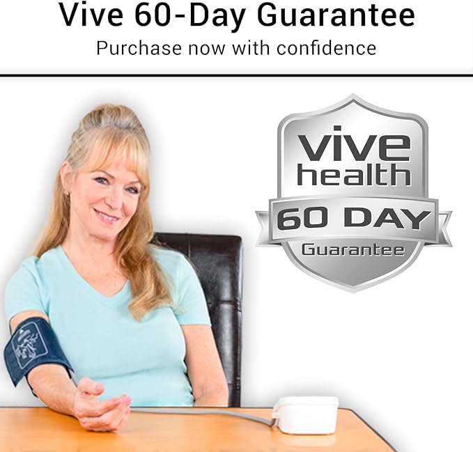 Vive Precision Blood Pressure Monitor for Home Use – Digital Automatic Upper Arm BP Machine with Cuff, Accurate Blood Pressure and Heart Rate Monitor, Large Adjustable Cuff, Easy One-Touch Operation