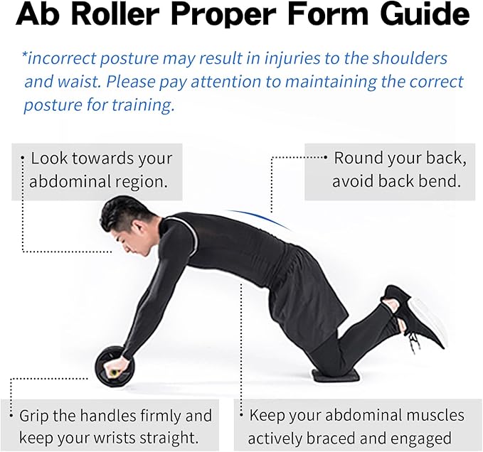 Convertible Ab Wheel Roller,Abs & Core Workout, Exercise Wheel with Knee Pad, Double Wheel Set with Dual Fitness Strength Training Modes at Gym or Home