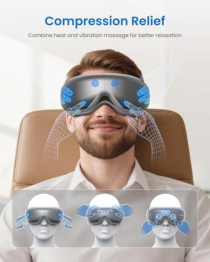 RENPHO Eyeris 1 Eye Massager with Heat, Birthday Gifts Eye Mask for Mom Dad Women Men Her Him, Smart Sleep Mask for Relax, Reduce Strain