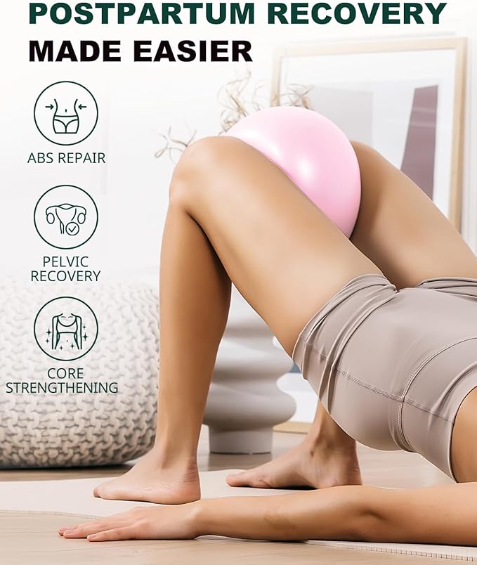 Trideer Pilates Ball 9 Inch, Small Exercise Ball with Exercise Guide for Yoga, Core Training, Physical Therapy, Balance, Stability, Stretching